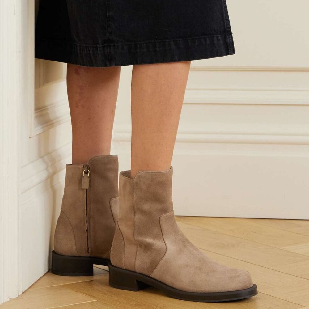NIB$595 Stuart Weitzman 5050 Bold Zip Bootie Khaki Ankle Boots 11 - Picture 16 of 16